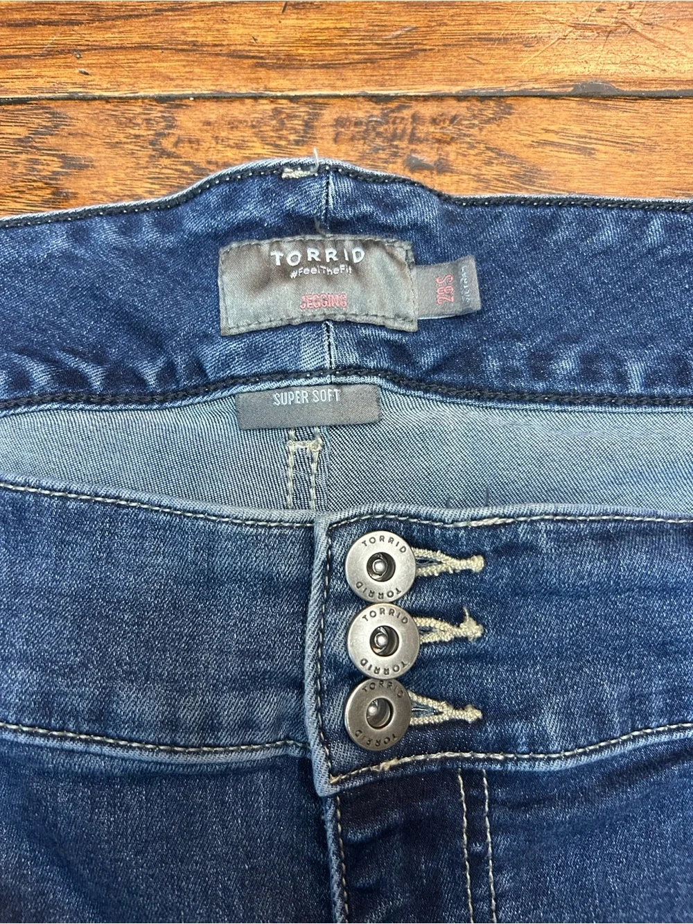 torrid Dark Blue Stretch Jeggings - Picture 2 of 5